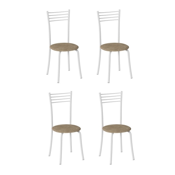 Комплект стульев Кассия (4 шт), белый велюр бежевый