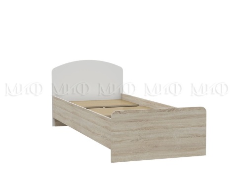 Кровать Марго (Ш-850 x В-800 x Г-2036 мм) Дуб Сонома/Белый Глянец