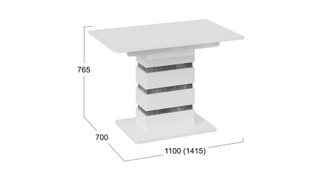 Стол Обеденный «Мадейра» тип 1/Д-1100/1415 мм x Ш-700 мм x В-765 мм