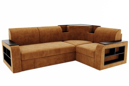 Диван Угловой Фаворит с ножками-кубышками/Ш-2460 х Г-1810 х В-880 мм/Спальное место Ш-1350 х Г-2000 мм