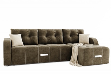 Диван Угловой Сан-Франциско Ножками-Кубышками Ш-2670 х Г-1570 х В-800 мм/Спальное место Ш-1570 х Г-2270 мм