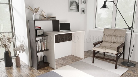 Компьютерный Стол Моника №5 Дуб Венге/Беленый Дуб Ш-1250 x В-1016 x Г-500 мм