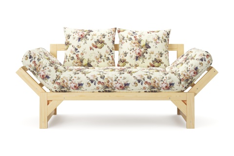 Диван кушетка Амбер желтый с цветами